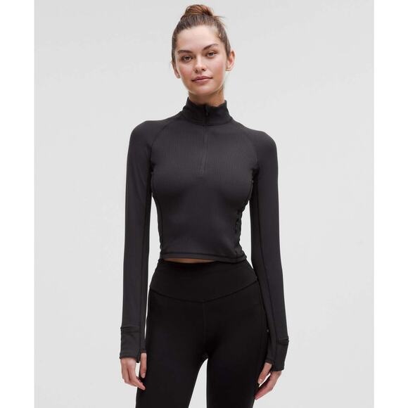 CLOSING SALE - NWT Lululemon Its Rulu Run Ribbed Cropped Half Zip * Updated - Picture 1 of 12